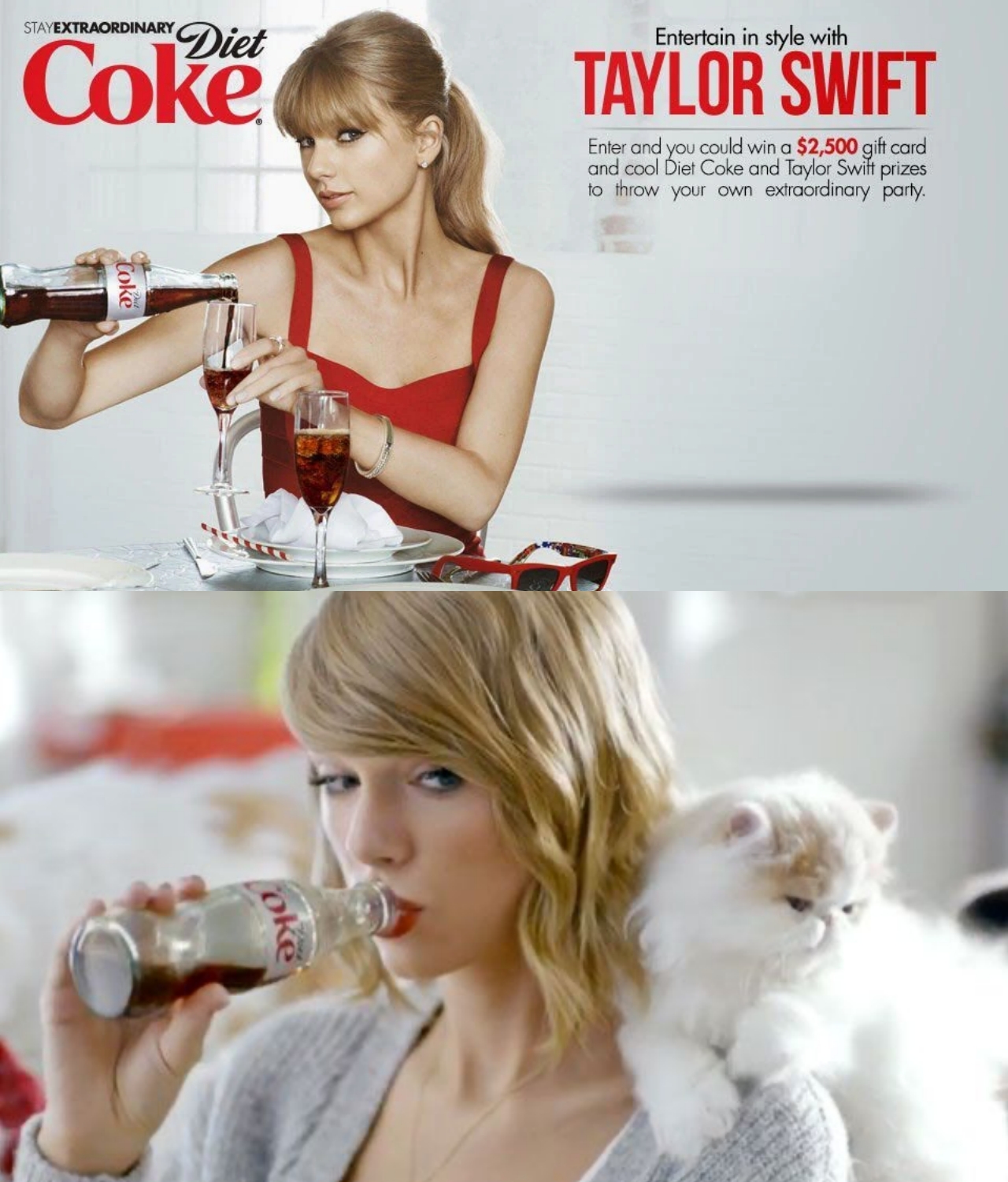 泰勒絲也當過 Diet Coke 的代言人。(圖/Pinterest)