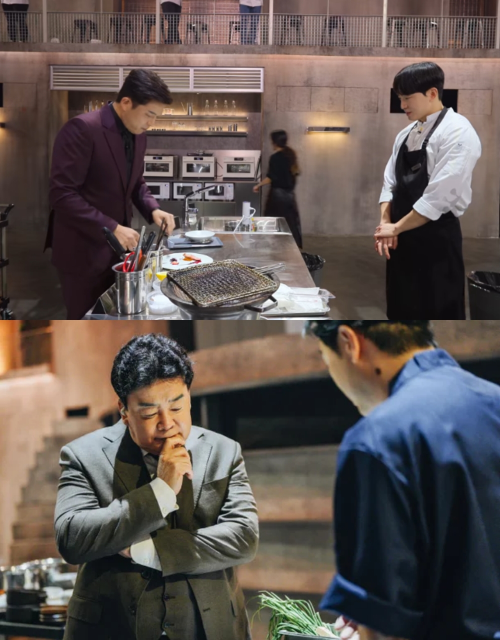 《黑白大廚:料理階級大戰》評審白種元、安成宰。(圖/Netflix)