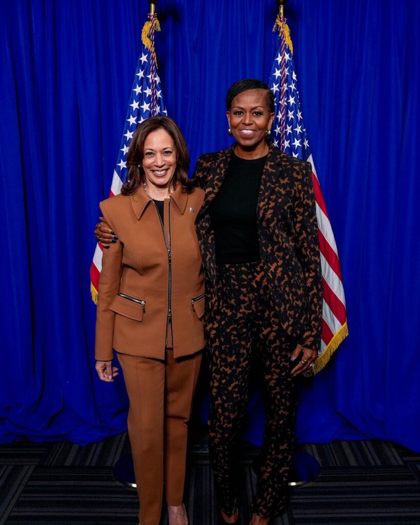 前第一夫人蜜雪兒歐巴馬，多次為賀錦麗站台。（圖／kamalaharris IG）