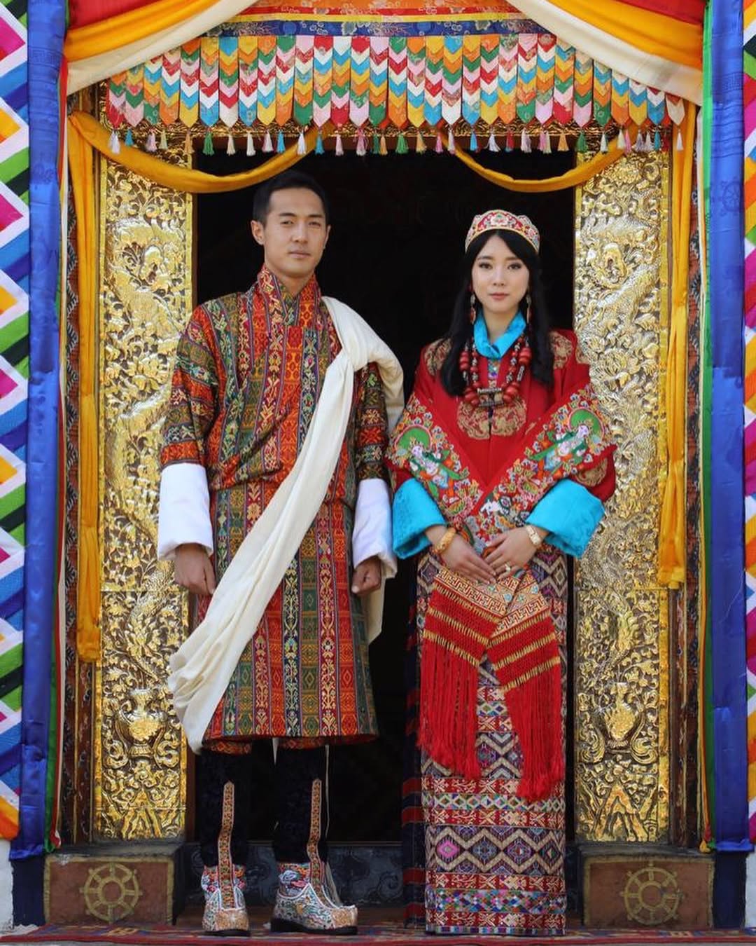 不丹王后吉增佩瑪的弟弟與不丹公主尤普瑪結婚。（圖／Instagram@queenjetsunpema）