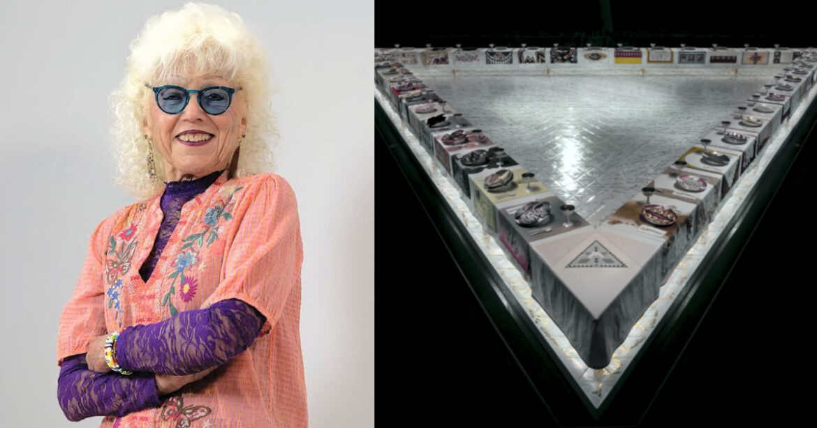 她只是辦了一場《晚宴》卻引發轟動？看藝術家如何用餐盤、桌布來挑戰性別平權（圖：IG@judy.chicago、Brooklyn Museum）