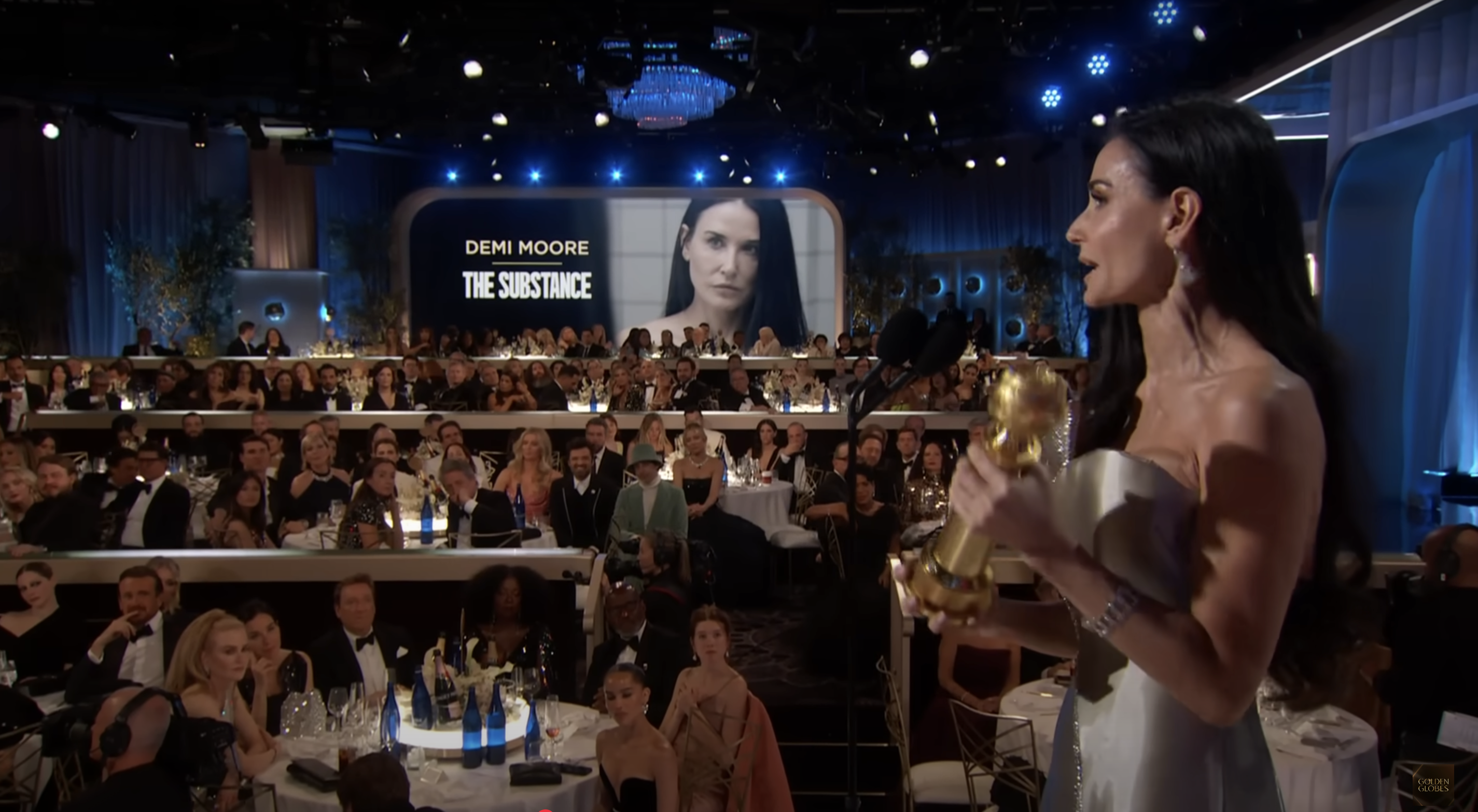 黛咪摩爾的影后感言是 2025 金球獎最佳金句。(圖/Golden Globes)