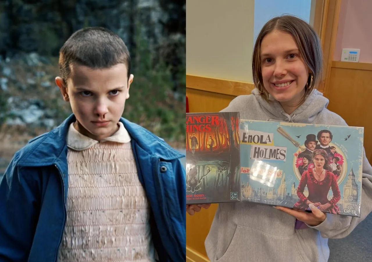 collage Millie Bobby Brown 主演美劇《怪奇物語》走紅。(圖/IMDb,Instagram@milliebobbybrown)